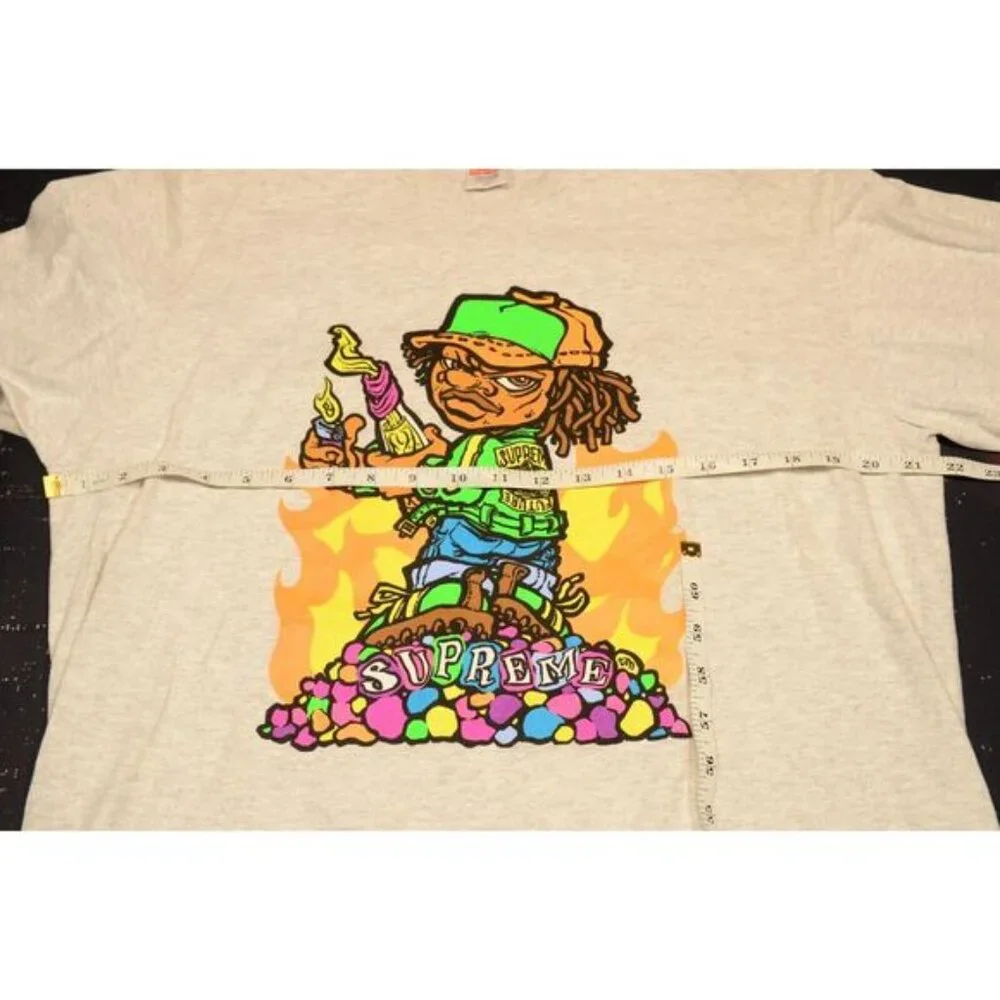 Supreme Molotov Kid Andy Howell Mens Shirt Heather Grey SS19 Medium Pre Owned - Picture 6 of 7